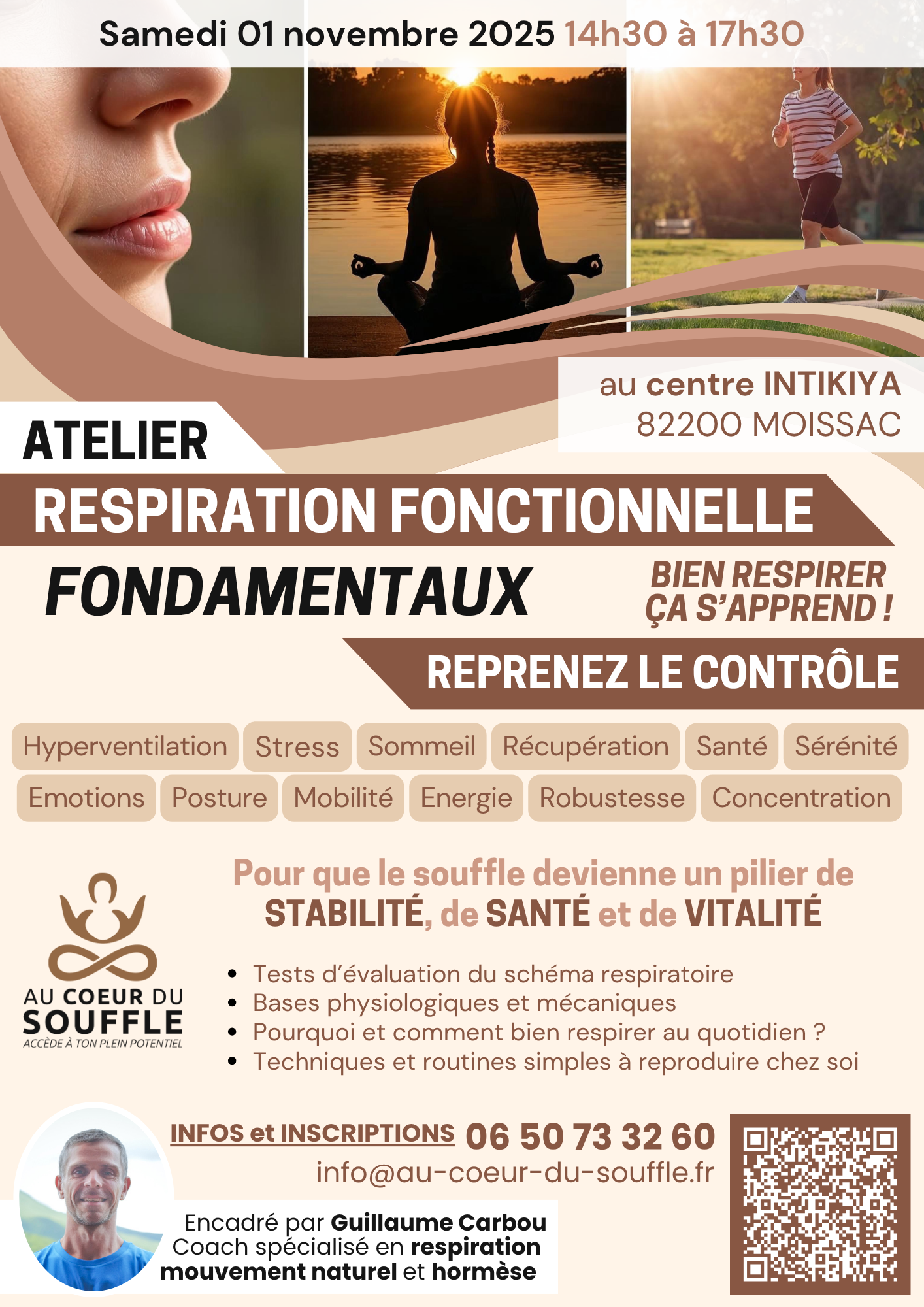 Atelier fondamentaux de la respiration fonctionnelle à Moissac le 01 novembre 2025